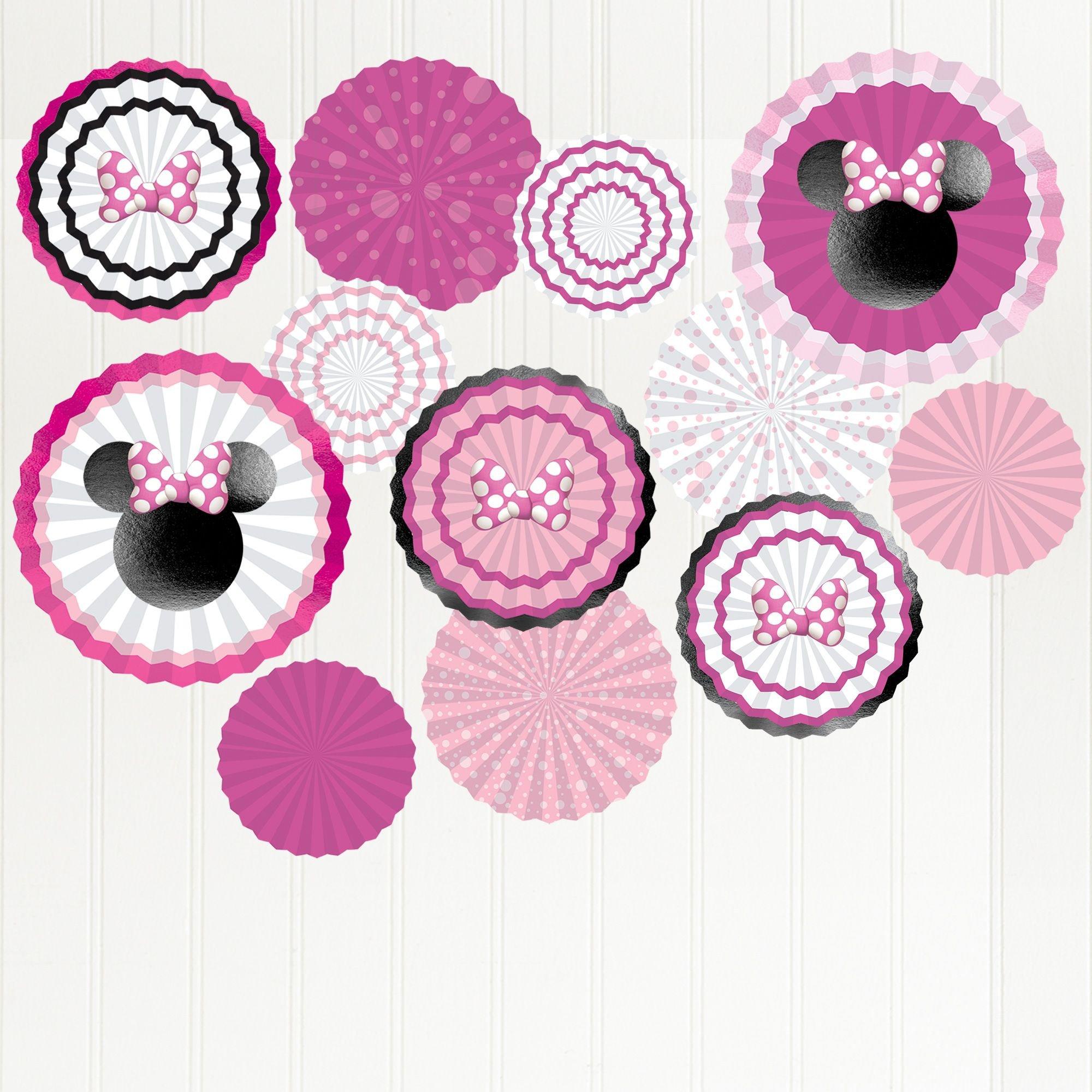 Minnie Mouse Forever Paper Fan Decoration Kit 17pc