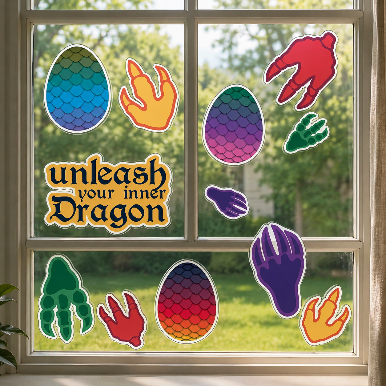 Dragon Party Vinyl Window Clings, 12pc